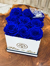 Small White Square Box - Preserved Roses - Flor De Lux