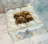 Medium Acrylic Square Box - Preserved Roses - Flor De Lux