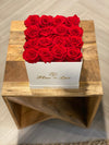 Medium White Square Box - Preserved Roses - Flor De Lux