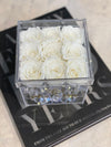 Small Acrylic Square Box - Preserved Roses - Flor De Lux