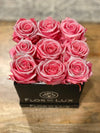 Small Black Square Box - Preserved Roses - Flor De Lux