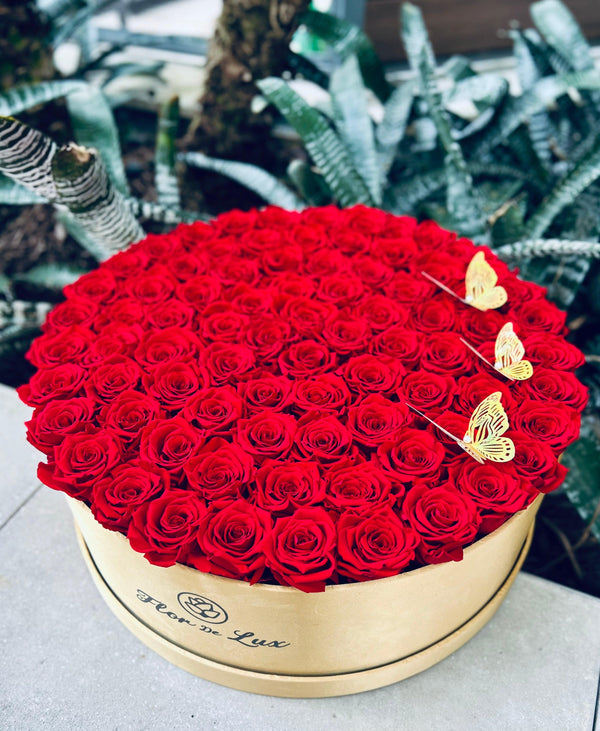 Gigantic Round Box - Preserved Roses - Flor De Lux